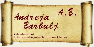Andreja Barbulj vizit kartica